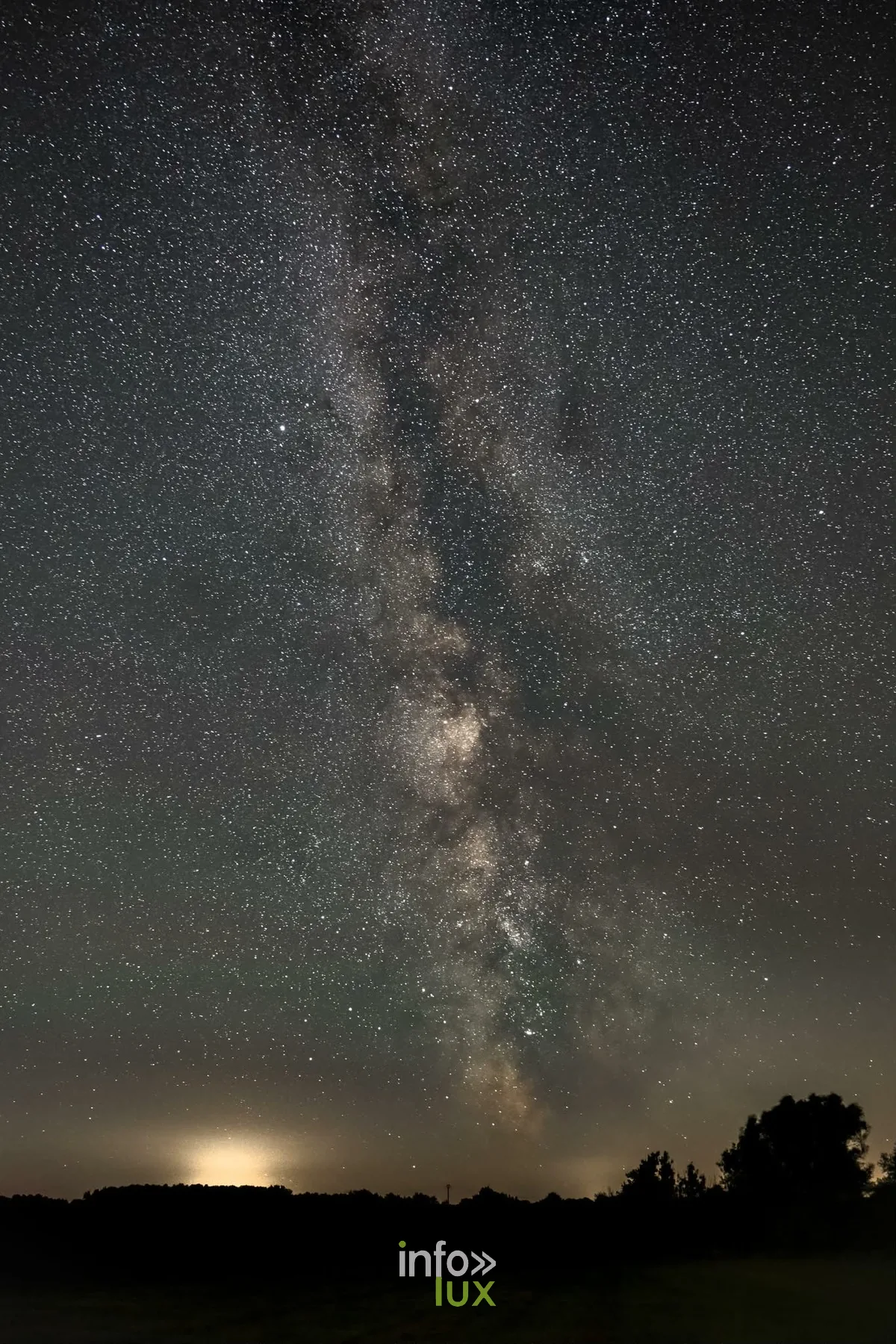 La Voie lactée au-dessus de l'horizon boisé de l'Ardenne