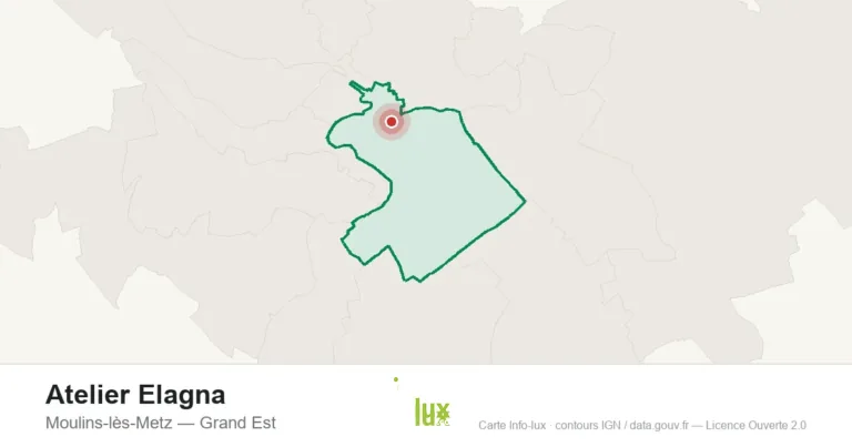 Carte de localisation : Atelier Elagna à Moulins-lès-Metz