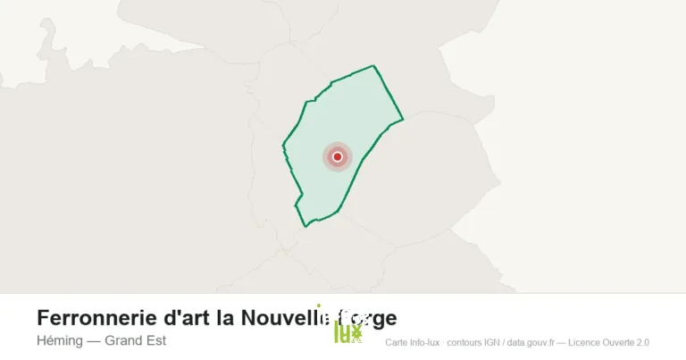 Carte de localisation : Ferronnerie d'art la Nouvelle Forge à Héming