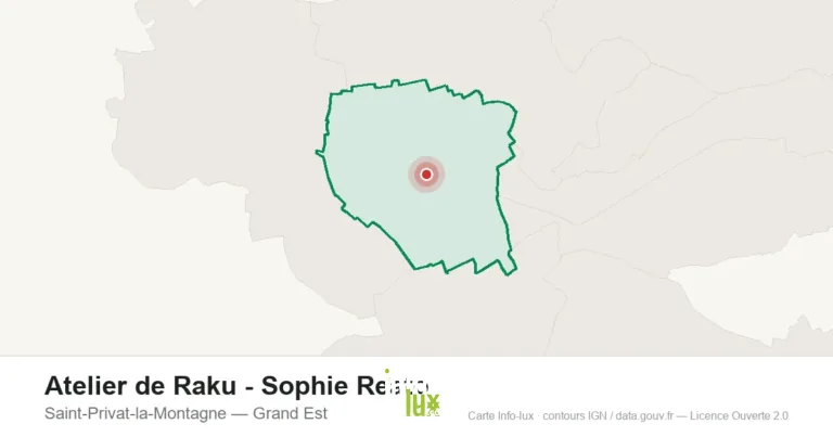 Carte de localisation : Atelier de Raku - Sophie Reato à Saint-Privat-la-Montagne