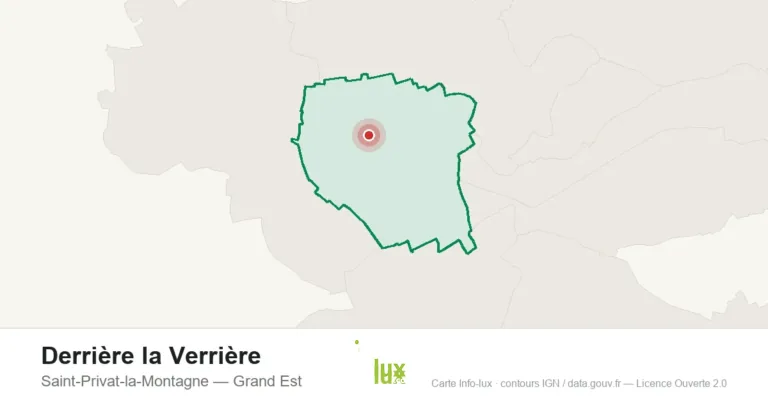 Carte de localisation : Derrière la Verrière à Saint-Privat-la-Montagne