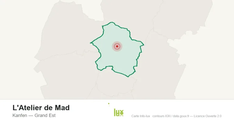 Carte de localisation : L'Atelier de Mad à Kanfen