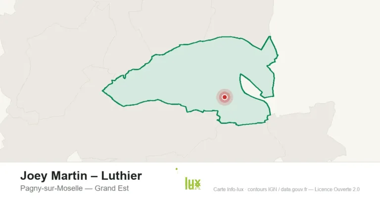 Carte de localisation : Joey Martin – Luthier à Pagny-sur-Moselle