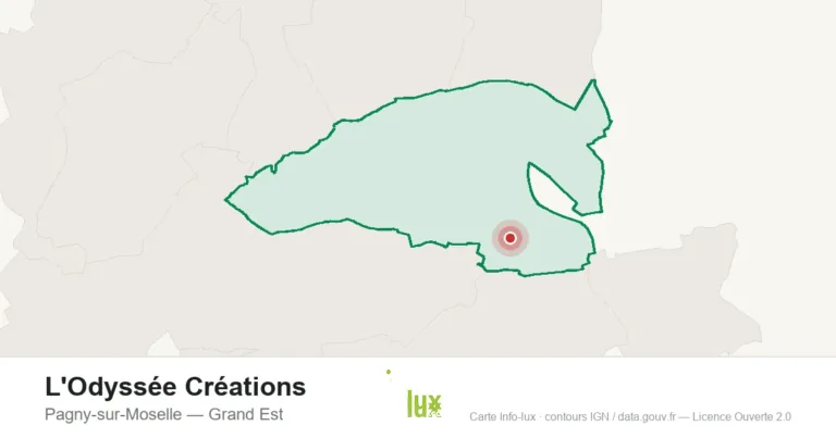 Carte de localisation : L'Odyssée Créations à Pagny-sur-Moselle