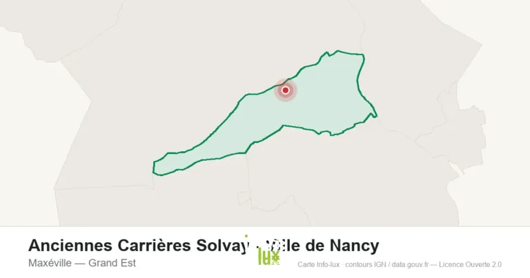 Carte de localisation : Anciennes Carrières Solvay - Ville de Nancy à Maxéville