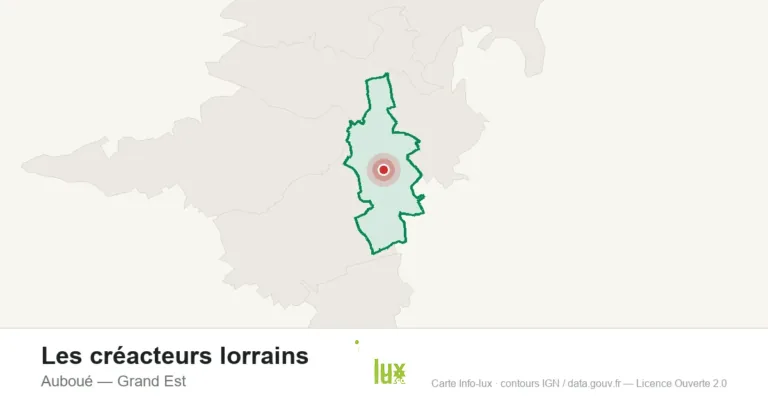 Carte de localisation : Les créacteurs lorrains à Auboué