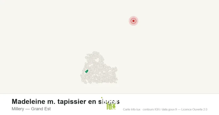 Carte de localisation : Madeleine m. tapissier en sieges à Millery
