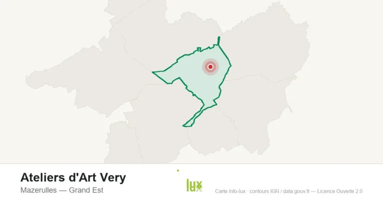 Carte de localisation : Ateliers d'Art Very à Mazerulles
