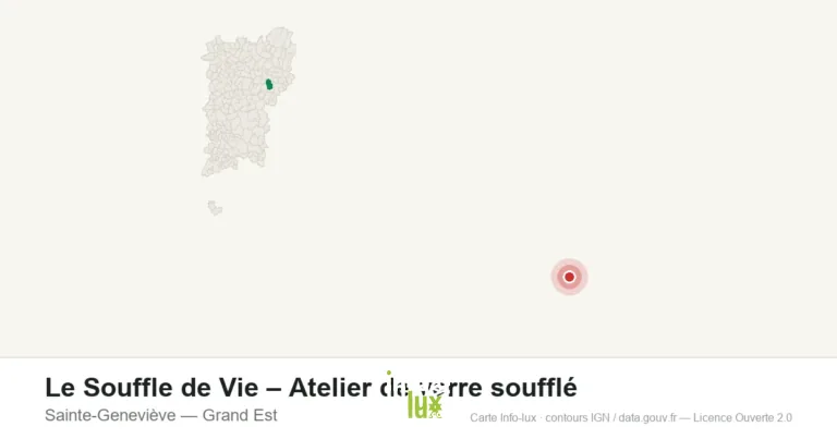 Carte de localisation : Le Souffle de Vie – Atelier de verre soufflé à Sainte-Geneviève