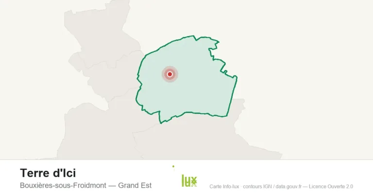 Carte de localisation : Terre d'Ici à Bouxières-sous-Froidmont