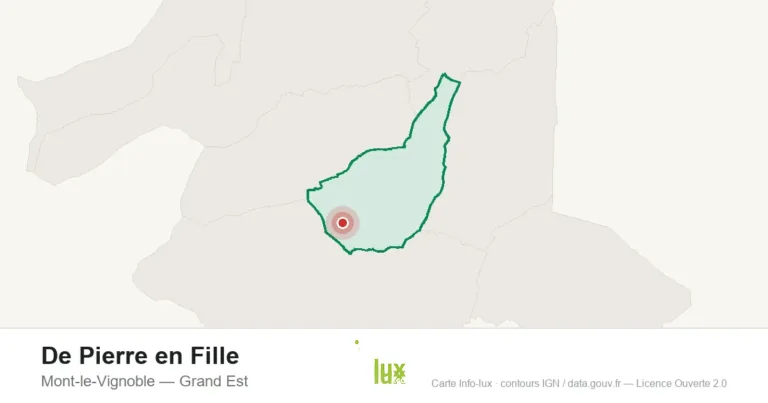 Carte de localisation : De Pierre en Fille à Mont-le-Vignoble