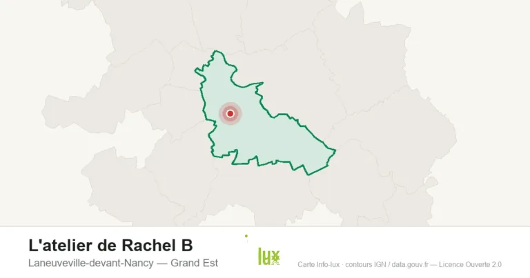 Carte de localisation : L'atelier de Rachel B à Laneuveville-devant-Nancy