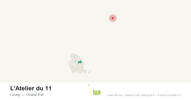 Carte de localisation : L'Atelier du 11 à Lucey