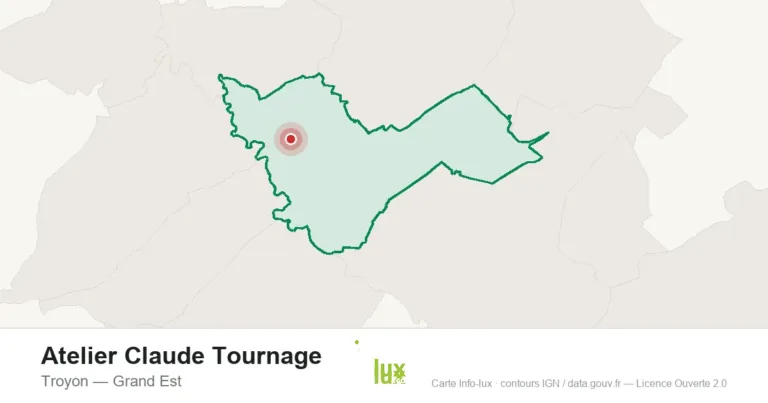 Carte de localisation : Atelier Claude Tournage à Troyon