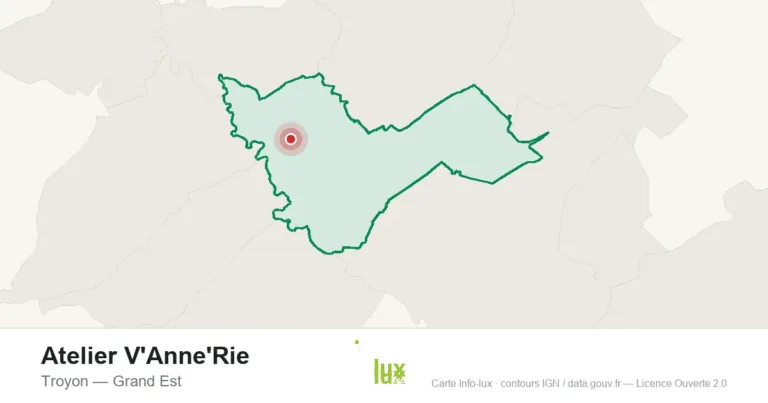 Carte de localisation : Atelier V'Anne'Rie à Troyon