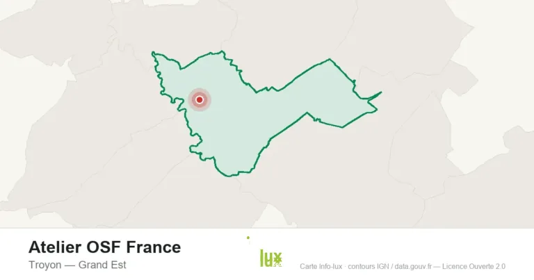 Carte de localisation : Atelier OSF France à Troyon