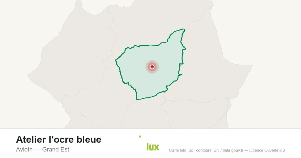 Carte de localisation : Atelier l'ocre bleue à Avioth