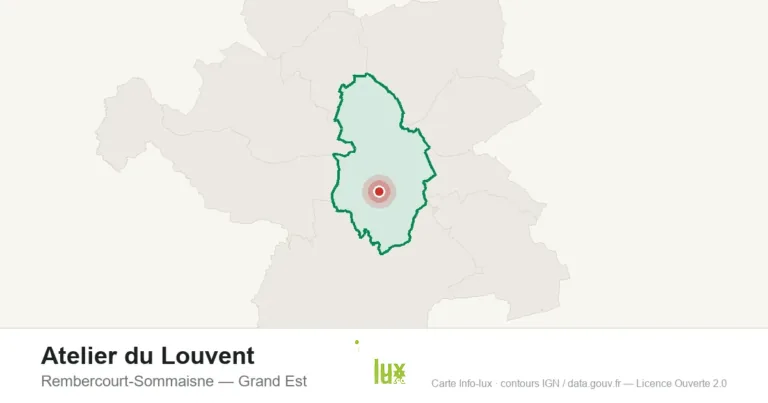 Carte de localisation : Atelier du Louvent à Rembercourt-Sommaisne
