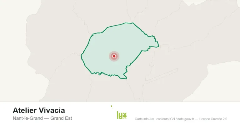 Carte de localisation : Atelier Vivacia à Nant-le-Grand