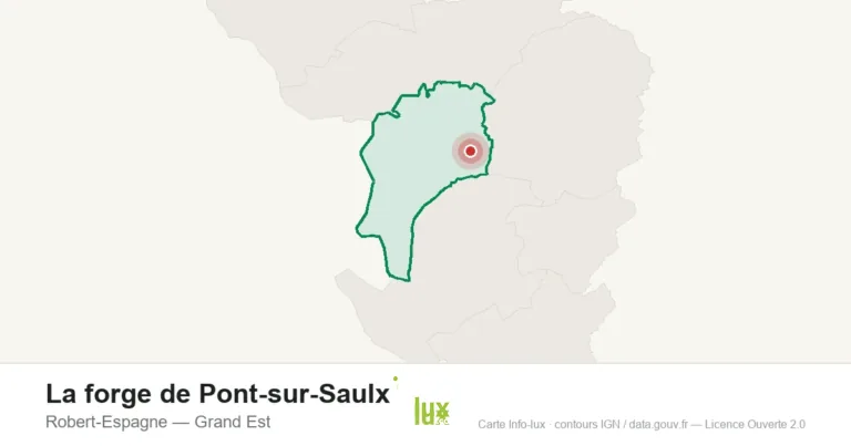 Carte de localisation : La forge de Pont-sur-Saulx à Robert-Espagne