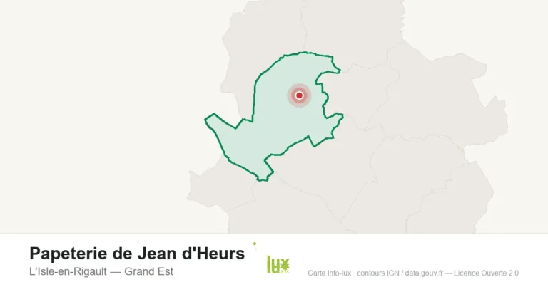 Carte de localisation : Papeterie de Jean d'Heurs à L'Isle-en-Rigault