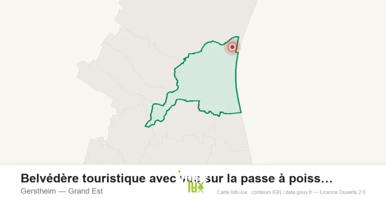 Carte de localisation : Belvédère touristique avec vue sur la passe à poissons à Gerstheim
