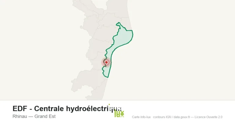 Carte de localisation : EDF - Centrale hydroélectrique à Rhinau