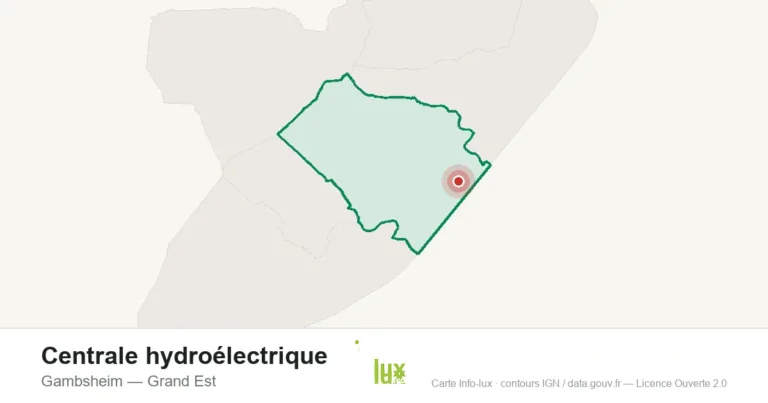 Carte de localisation : Centrale hydroélectrique à Gambsheim