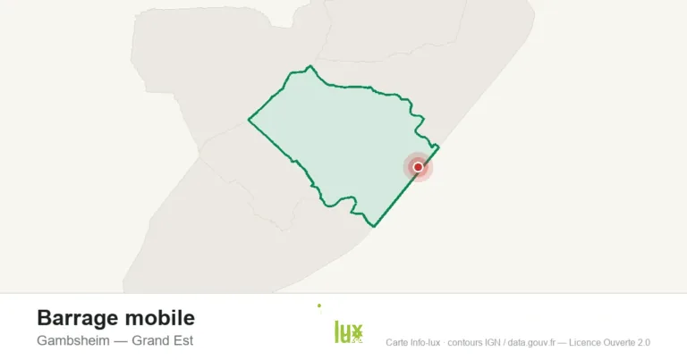 Carte de localisation : Barrage mobile à Gambsheim
