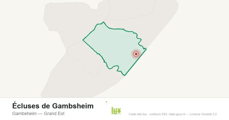 Carte de localisation : Écluses de Gambsheim à Gambsheim