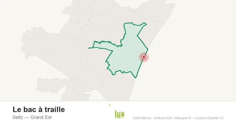Carte de localisation : Le bac à traille à Seltz