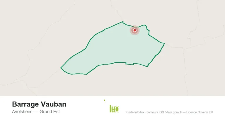 Carte de localisation : Barrage Vauban à Avolsheim