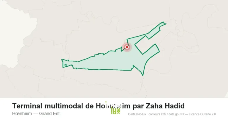Carte de localisation : Terminal multimodal de Hoenheim par Zaha Hadid à Hœnheim