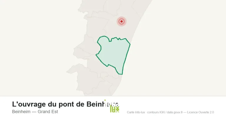 Carte de localisation : L'ouvrage du pont de Beinheim à Beinheim