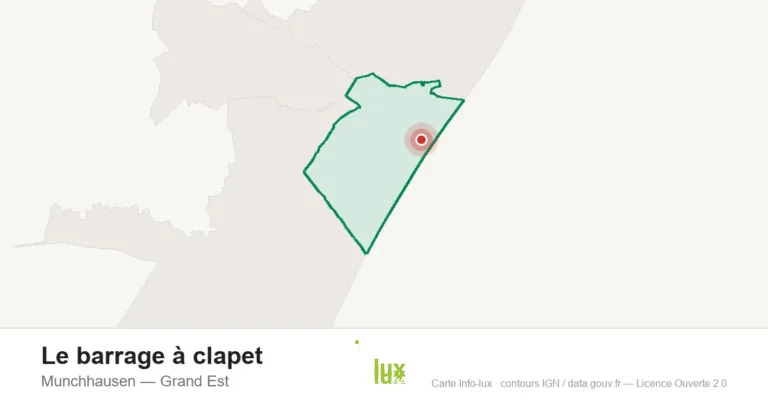 Carte de localisation : Le barrage à clapet à Munchhausen