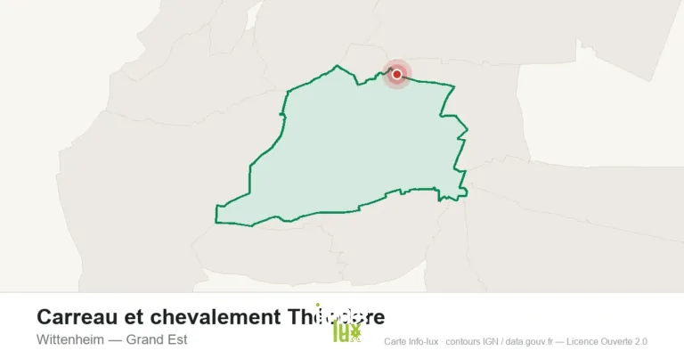 Carte de localisation : Carreau et chevalement Théodore à Wittenheim