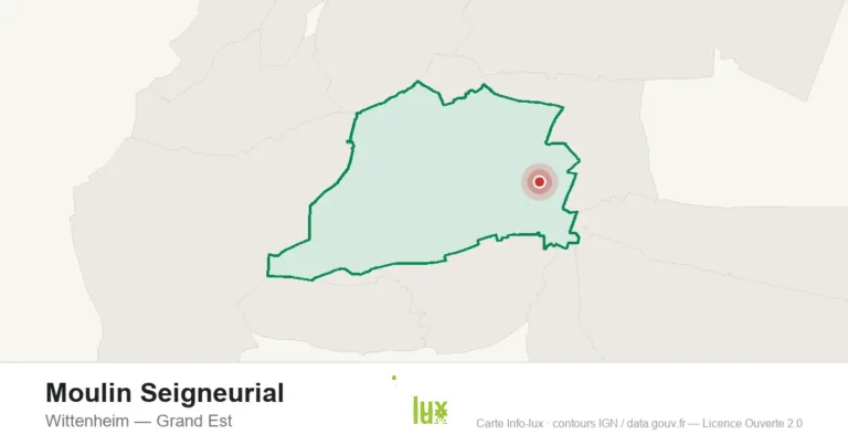 Carte de localisation : Moulin Seigneurial à Wittenheim