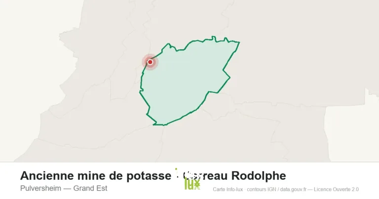 Carte de localisation : Ancienne mine de potasse - Carreau Rodolphe à Pulversheim