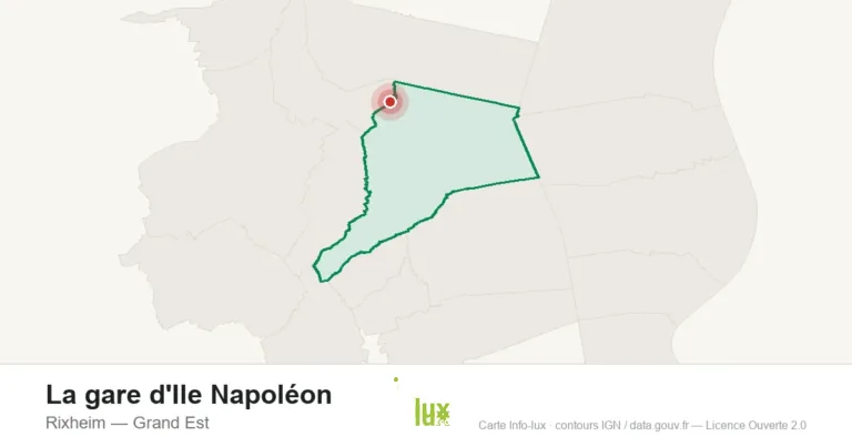 Carte de localisation : La gare d'Ile Napoléon à Rixheim