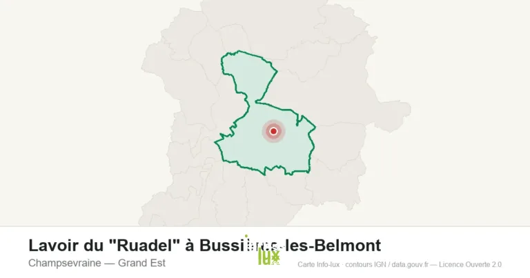 Carte de localisation : Lavoir du "Ruadel" à Bussières-les-Belmont à Champsevraine