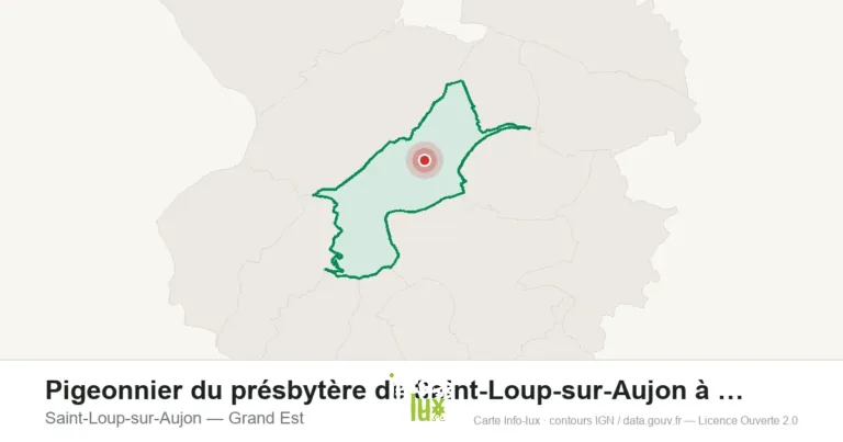 Carte de localisation : Pigeonnier du présbytère de Saint-Loup-sur-Aujon à Saint-Loup-sur-Aujo à Saint-Loup-sur-Aujon