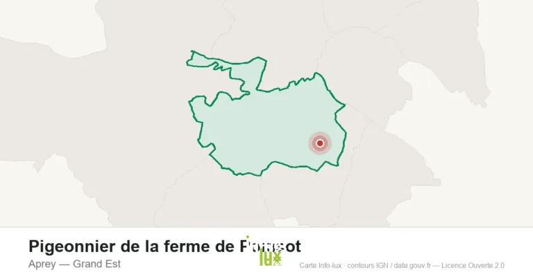 Carte de localisation : Pigeonnier de la ferme de Poinsot à Aprey