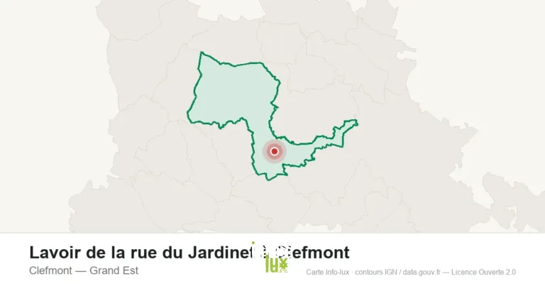 Carte de localisation : Lavoir de la rue du Jardinet à Clefmont à Clefmont