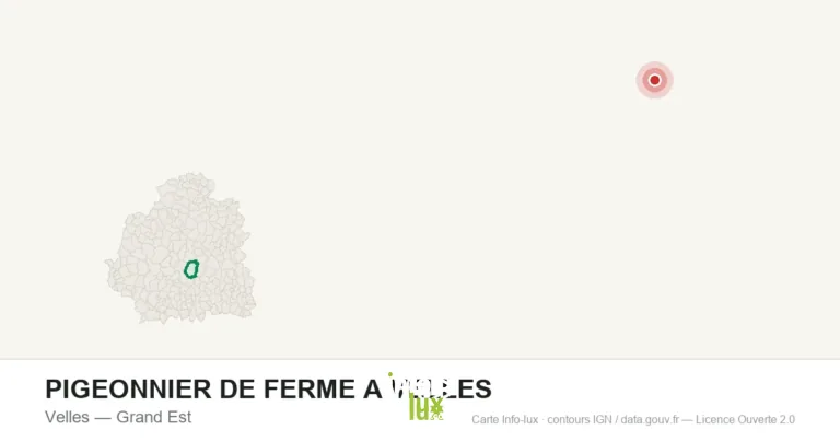 Carte de localisation : PIGEONNIER DE FERME A VELLES à Velles
