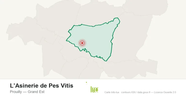 Carte de localisation : L’Asinerie de Pes Vitis à Prouilly