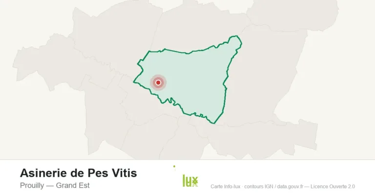 Carte de localisation : Asinerie de Pes Vitis à Prouilly