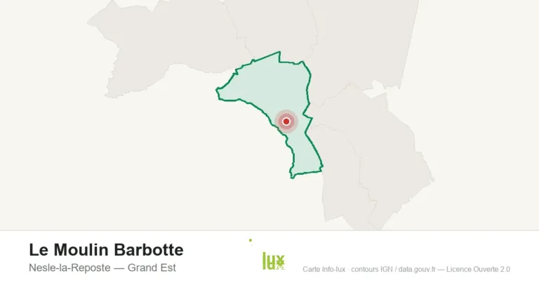 Carte de localisation : Le Moulin Barbotte à Nesle-la-Reposte