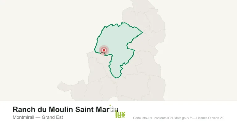 Carte de localisation : Ranch du Moulin Saint Martin à Montmirail