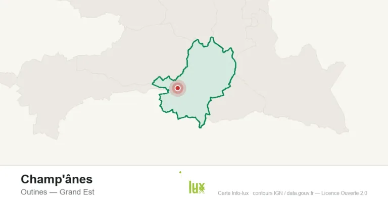 Carte de localisation : Champ'ânes à Outines