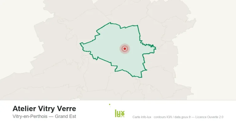 Carte de localisation : Atelier Vitry Verre à Vitry-en-Perthois